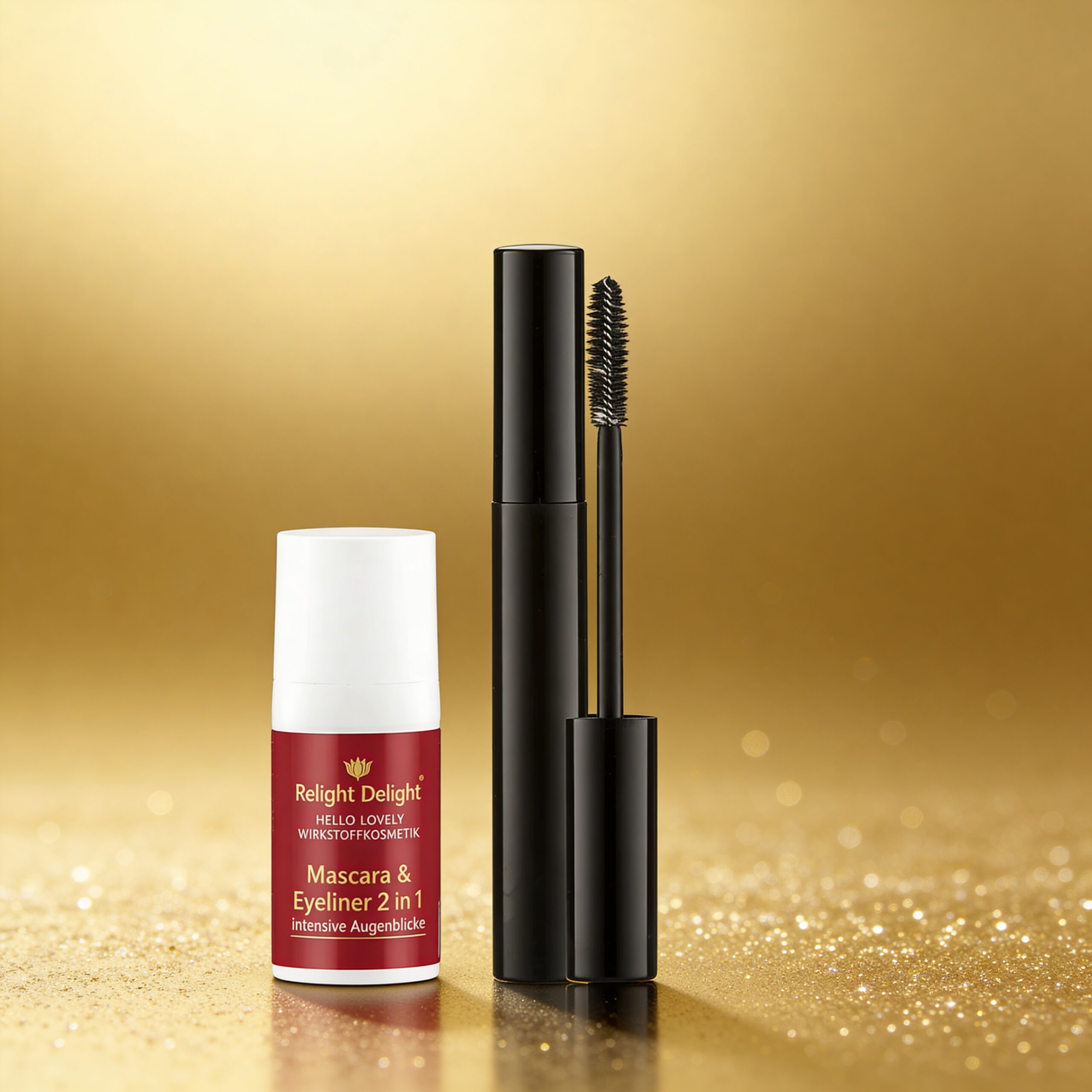 Mascara & Eyeliner Duo mit Wimpernbürstchen ( Sonderaktion )